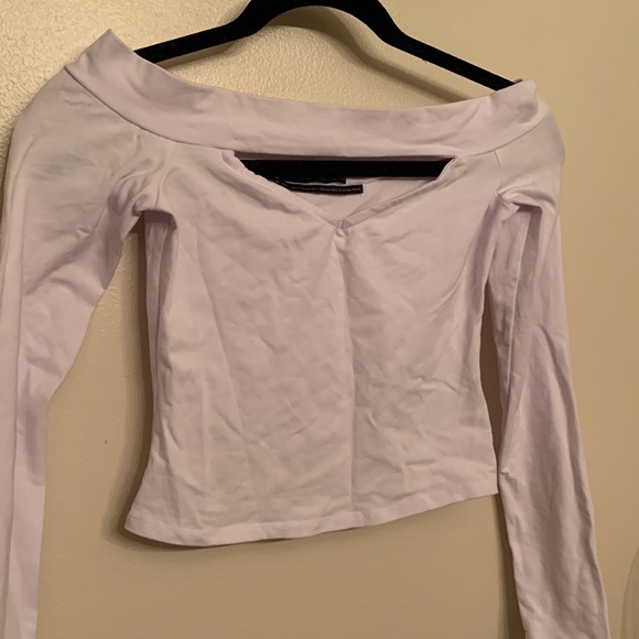 Urban outfitters stretch white off sleeve crop top - Picture 2 of 4